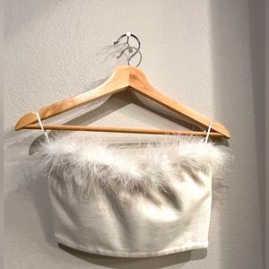 Revolve superdown olivia strapless top in white. Bridal top or bachelorette